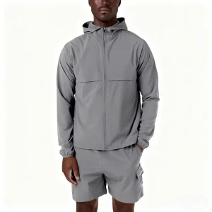 Custom Winter Casual Heavyweight Windbreaker Two Piece Short Set Zip Hooded Men’s Track Suit Jogger Pants Streetwear