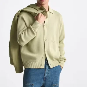 Custom Winter Designer Cotton Men’s Knitwear With Pockets Knitted Cardigan Sweater