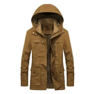 Custom Winter Jacket Men’s Thick Warm Fur Hooded Parka Men’s Jacket Coat Thick Warm Coat