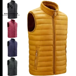 Custom Winter Zipper Winter Sleeveless Quilted Waterproof Men’s Vests Padded Vest for Men Winter