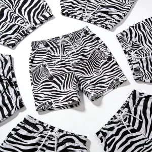 Custom Zebra Print Men’s Beach Shorts Your Design Swimwear Manufacturer