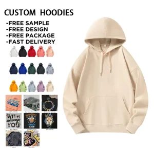 Custom logo Hoodie Manufacturers Free Sample 100% Cotton 300G 330G Designer Hoodie Blank Heavyweight Men’s Casual Hoodie