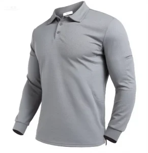 Custom logo Men’s Polo Shirts 100% Polyester Quick Dry Sun Protection Long Sleeve Golf Shirt Plus Size Oversized Polo T-shirt