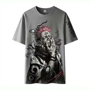 Custom logo Men’s Summer Anime Print T Shirt Sporty Casual Breathable 100% Polyester 220 Grams Short Sleeve Trendy Fashion
