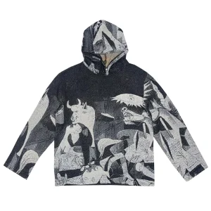 Custom logo Printing Design High quality Street Wear Heavyweight Pullover Cotton Men’s Tapestry Hooded Sweatshirt