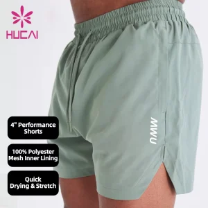 Custom logo Stretch Polyester Spandex Breathable Active Athletic Split Hem Workout Mens Sports Fitness Running Gym Shorts