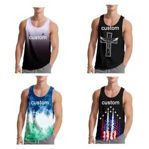 Custom logo Sublimation Running Singlet Muscle Athletic Shirts Sleeveless Fitness Wear Workout Men Gym Tank Top Men