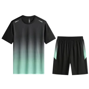 Custom logo Thin Quick Drying Sportswear Anti Sweat Sports Mesh Fabric Men’s Quick drying Sports Set