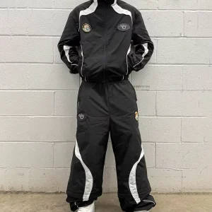Custom logo Windbreaker Waterproof Lightweight Nylon Cropped Oversize Jacket Baggy Pants Set Men’s Winter Sport Tracksuit
