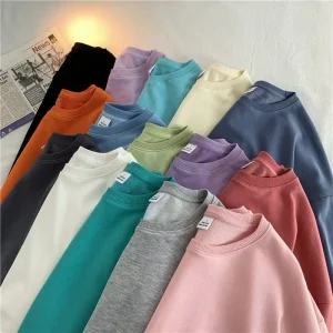 Custom made 280 gram Pure Cotton Sportswear Round neck Sweatshirt Men’s Loose Round neck Sweatshirt Pullover Sweatshirt