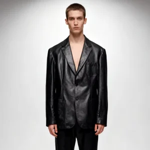 Custom made JKAM PU 006XZ Leather Fitted Winter Coats for Both Men Women Anti pilling Men’s Zipper PU Suits 220g Fabric Weight