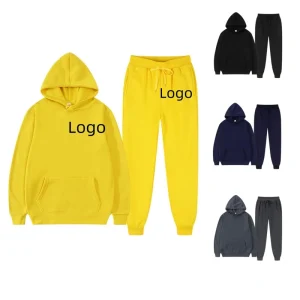 Custom-made Quality Two-piece Printed Hoodie Sweatpants Set Gym Zip up Loose Oversized Solid Color Digital Printed Breathable