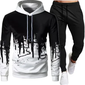 Customizable LOGO Men’s Hoodie Set Sports Printed Casual Hoodie Set