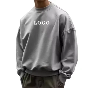 Customizable Men’s Oversized Solid Color Crew Neck Sweatshirt Luxury Winter Blank Fashion Men’s Hoodies