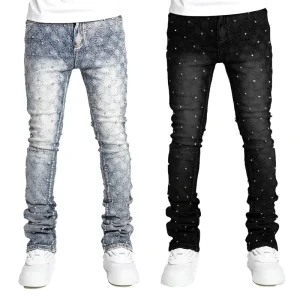Customizable Men’s and Women’s Straight Skinny Denim Pants Lightweight Cotton Streetwear Men’s Jeans
