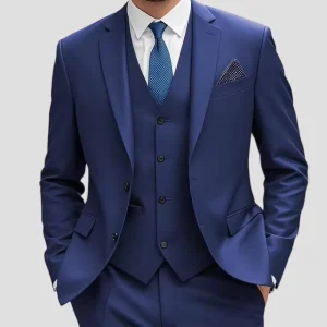 Customizable Plus Size Men’s Slim Fit Formal Suit Jacket Elegant Blazer Lightweight Breathable Anti-Wrinkle Worsted Fabric