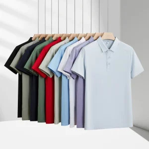 Customizable logo Versatile Solid Color Men’s Casual Short Sleeve Polo Shirt with Contrast Collar for All Occasions