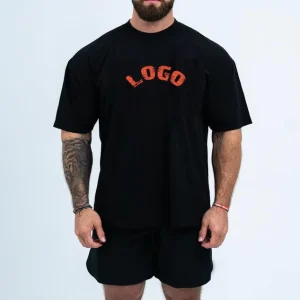 Customize Clothes Men T shirt 220 Gsm Sport Printed Oversized Short Heavyweight T shirt Screen Print T shirt Men