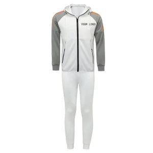 Customize Logo Cotton Polyester Training Tracksuits Breathable Sports Wear 2 Piece Jogger Men Sweatsuit Pant Sets