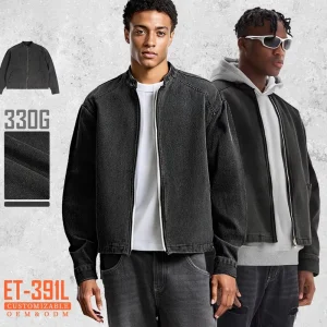 Customized American Retro Distressed Stand Up Collar Jacket Men’s High Quality Men’s Autumn Short And Wide Jacket Top