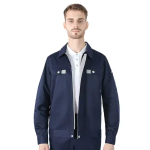 Customized Cotton Comfortable Work Clothes Workwear Suits Jackets Men’s Spring Autumn Long Sleeved Tops with Embossing Printing