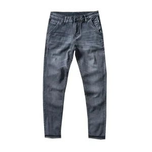 Customized Denim Vintage Baggy Jeans High-end European Version Straight Slim Stretch Versatile Trend Casual Men’s Jeans