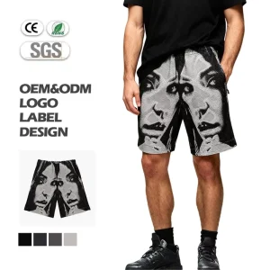 Customized Design Jacquard Short Pants for Summer Casual Swimwear Linen Tapestry Drawstring Swim Shorts