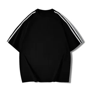 Customized Drop-shoulder Men’s Tshirt Side Stripe 100% Cotton Oversized Heavyweight Blank T-shirt