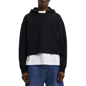 Customized High-quality Waterproof Printed Cotton Black Slim Fit Men’s Pullover Hooded Sweatshirt with French Looped Cut