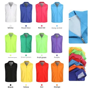 Customized Logo Lightweight Volunteer Men’s Vest Team Advertising Activity Vest Sports Zipper Vest
