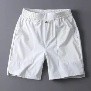 Customized Logo White Quick Dry Men’s Casual Sporty Athletic Elastic Waist Drawstring Breathable Men’s Shorts