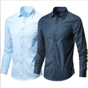 Customized Men’s Formal Office Dress Shirts Long Sleeved V Neck Quick Dry Anti Wrinkle Anti Pilling for Adults
