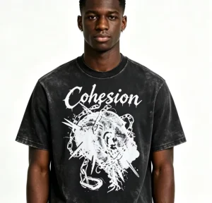 Customized Men’s High-quality Shoulder Drop Short Sleeved Acid Washed Retro Acid Washed T-shirt