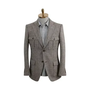 Customized Men’s Single-Breasted Cotton Blazer Made-to-Measure Business Office Style Suit Wool Fabric