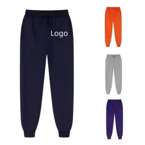 Customized Men’s Sports Pants Solid Color Dyed Casual Sports Trousers