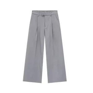 Customized Men’s Version of Gentle and High-Quality Pantressed Pantleated Straight Casual Trousers in Trendy Size