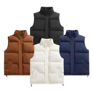 Customized Men’s Vest Warm Waterproof Lightweight Windproof Polyester Simple Versatile Solid Color Plus Size Thick