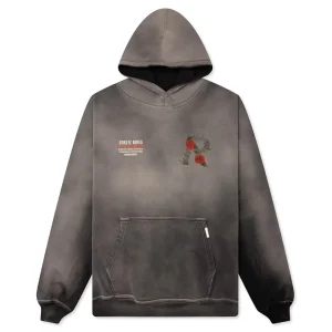 Customized OEM 100% Cotton Ripped Front back Printed Hoodie Stonewashed Finish Rhinestone Men’s Sweatshirt