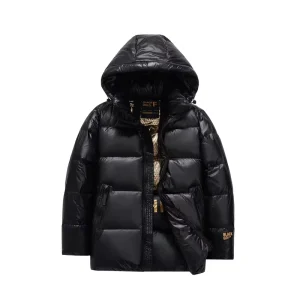 Customized OEM Men’s Down Coat Solid Color Quilted Jacket With Hood Factory Direct Winter Wear