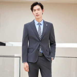 Customized Official Regular Slim Fits Men’s Single-Breasted V Neck Suit Jacket for Business