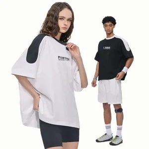 Customized Plain Unisex Workout Casual Sports Gym Cycling Boxy Fit Quick Dry Short Sleeve Color Block Active T Shirt for Men