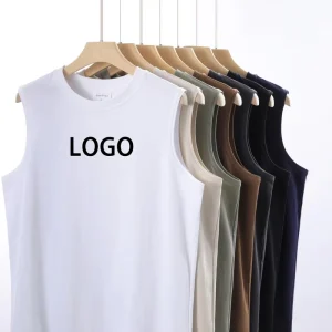 Customized Pure Cotton Logo Sports Vest Sleeveless Men’s Fitness Breathable Loose Team Running Comfortable Sportswear