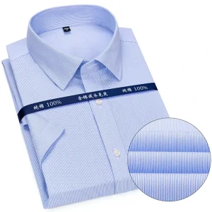 Customized Slim Fit Ironless Formal Shirt for Men 100% Cotton Breathable Yarn Dyed for Autumn OEM ODM