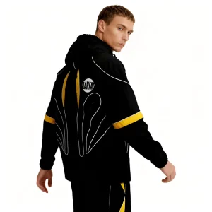Customized Sports Tracksuit Set Nylon Windbreaker Men’s Sports Zipper Jacket and Jogging Pant Set