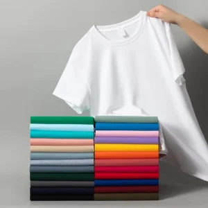 Customized high quality men’s luxurious heavy duty 100% cotton T shirt with blank simulated collar and heavyweight loose T shirt