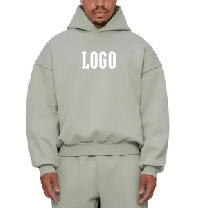Cut Cropped Puff Printing Hoodie With Your Logo Men Winter Hooded Puff Printing Pullover Hoodies Cotton Wear for Men