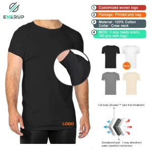 Daily Essential 100% Cotton Sweatproof Undershirt High Absorbency Business Casual Travel Outdoor Hyperhidrosis Solution