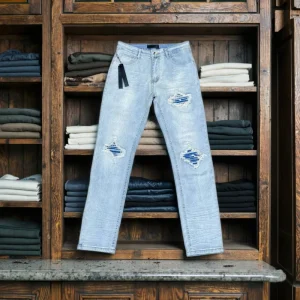 Designer Denim Autumn Casual Ripped California Street Style Vintage Slim Skinny Fit Jeans for Men