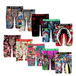 Designer Graphic Patterns Men Underwear 7 Inches Inseam Shorts Quick Dry Sport Boxers Tight Trunks Custom Logo