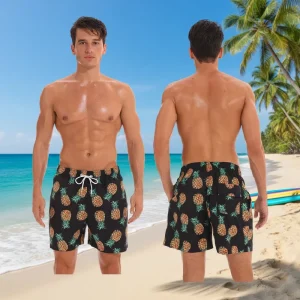 Designer Luxury Men’s Board Shorts Custom Logo Quick Dry Eco Friendly Woven Beach Summer Swimwear Mesh Lining Casual Mid 100%